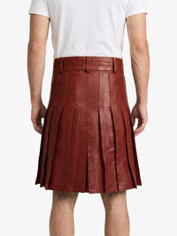 Maroon Leather Utility Kilt Back