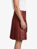 Maroon Leather Utility Kilt Right