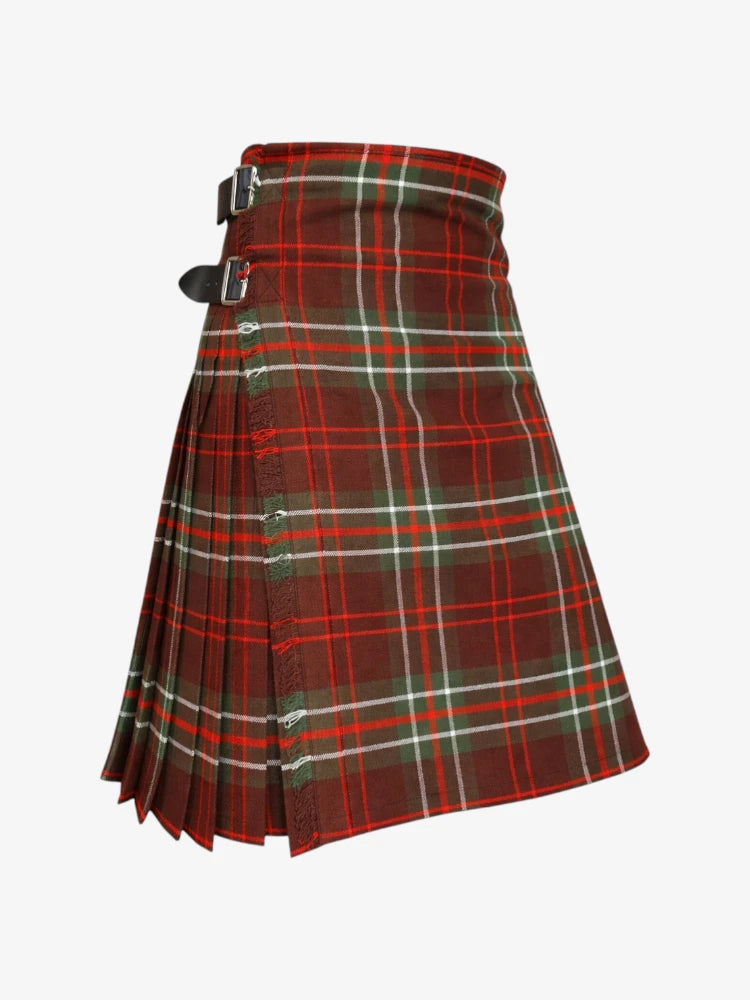 Red and green plaid kilt on a white background