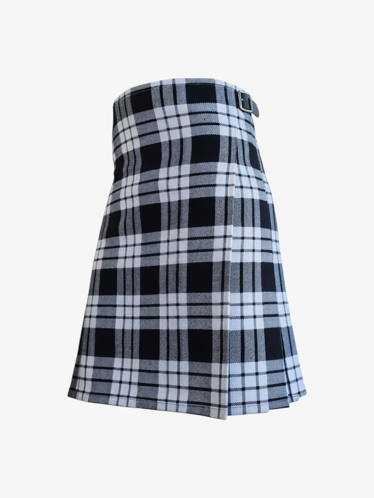 Plaid kilt with a belt on a white background