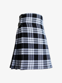 Black and white plaid kilt on a white background