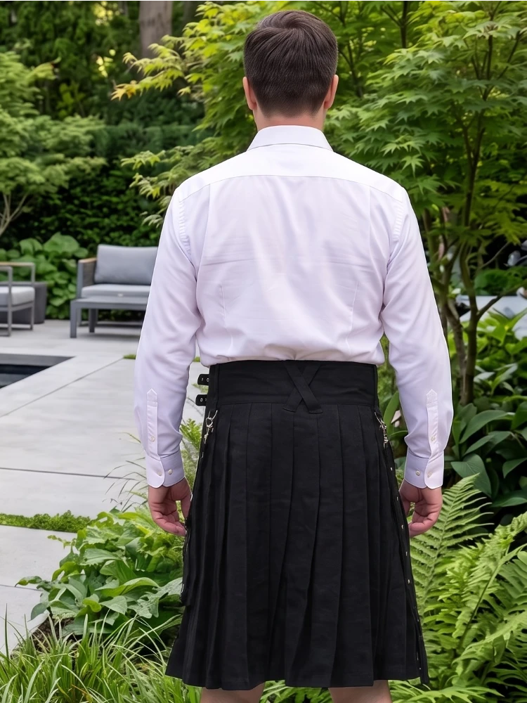 Custom Made Black Utility Gothic Kilt