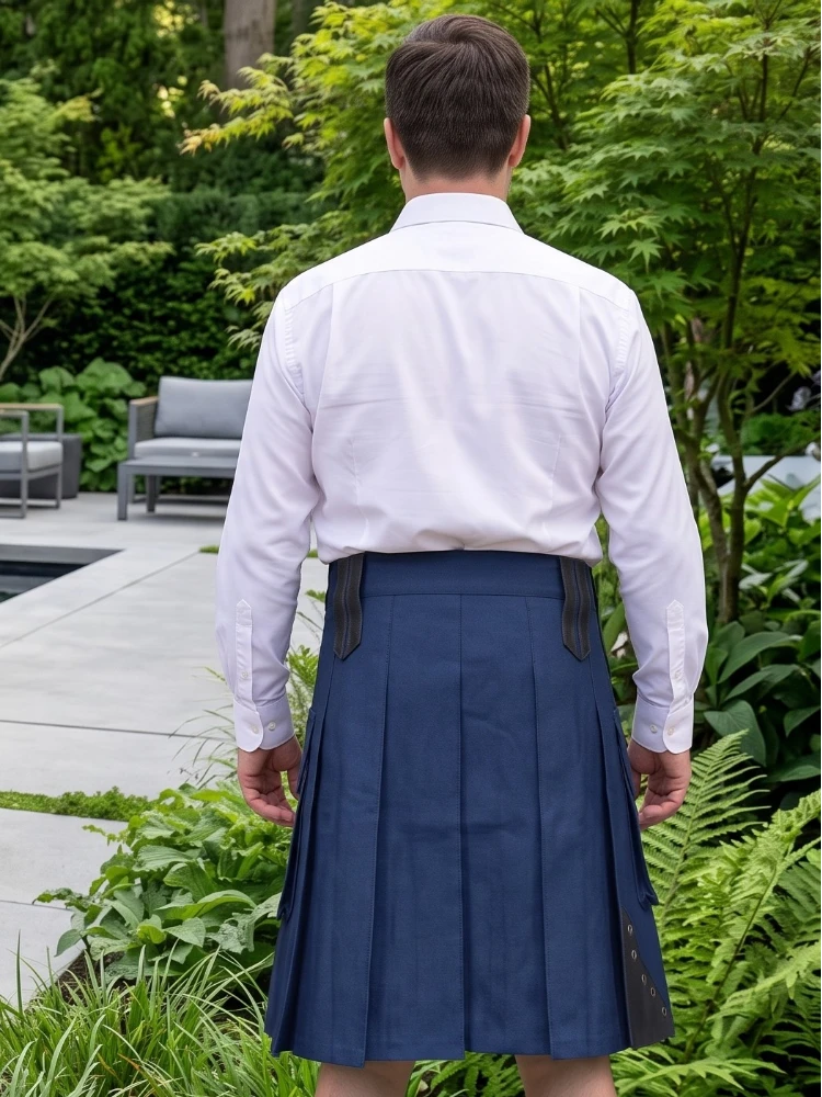 Custom Made Dark Blue Utility Kilt
