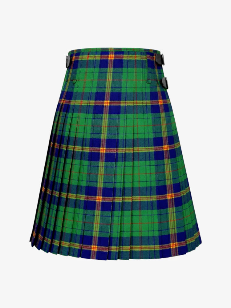 Green plaid kilt on a white background
