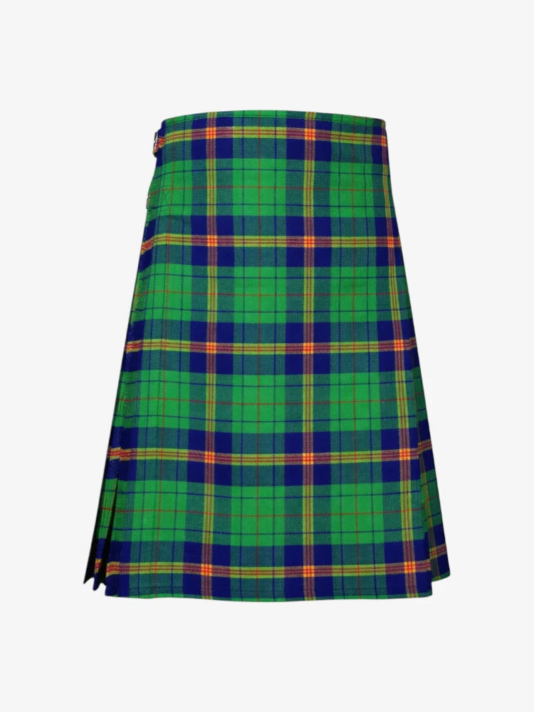 Green plaid kilt on a white background