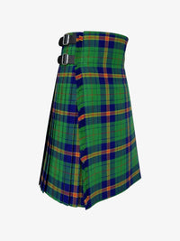 Green plaid kilt with a belt on a white background