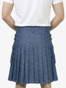 Modern Navy Blue Denim Kilt