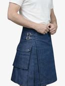 Modern Navy Blue Denim Kilt