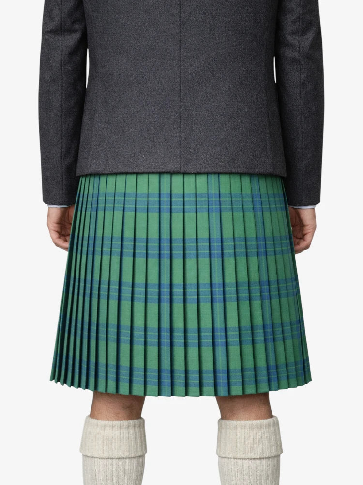 Montgomery Blue Ancient Tartan Kilt Model Back
