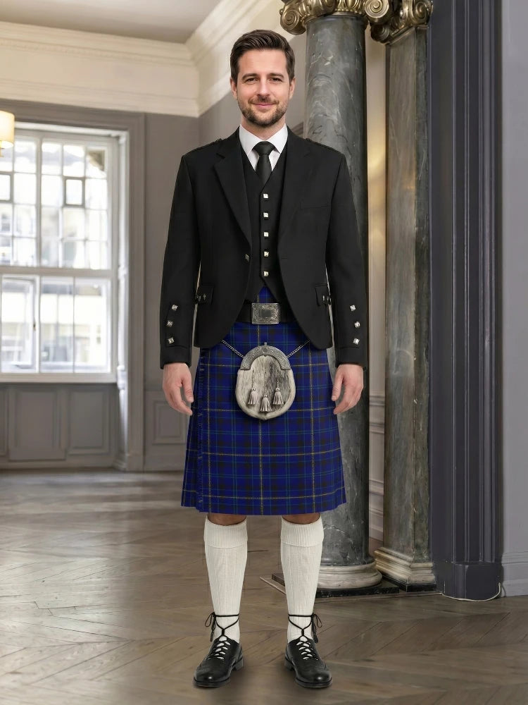 Moon Tartan Kilt And Argyle Jacket Outfit
