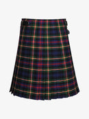 Plaid kilt with a black belt on a white background