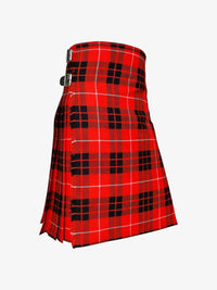 Red and black plaid kilt on a white background