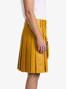 Mustard Yellow Leather Utility Kilt Right 