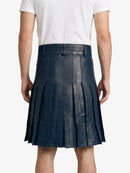 Navey Blue Leather Utility Kilt Back