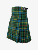 Green plaid kilt with a belt on a white background