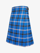 Blue plaid kilt on a white background