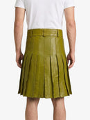 Olive Green Leather Utility Kilt Back