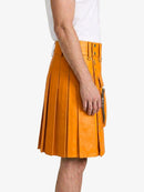 Orange Leather Utility Kilt Right