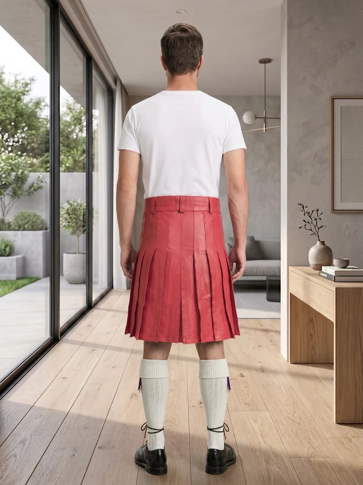 Pink Leather Utility Kilt