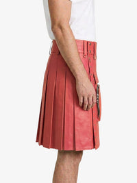 Pink Leather Utility Kilt Back