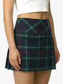 Plaid skirt worn by a person on a white background