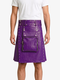 Purple Leather Utility Kilt