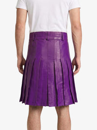 Purple Leather Utility Kilt Back