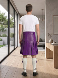 Purple Leather Utility Kilt Back Side