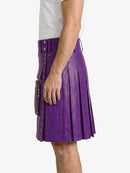 Purple Leather Utility Kilt Left