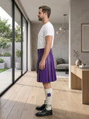 Purple Leather Utility Kilt Left Side