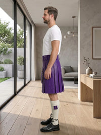 Purple Leather Utility Kilt Left Side