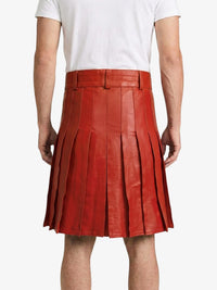 Red Leather Utility Kilt Back
