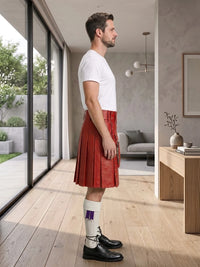 Red Leather Utility Kilt Right Side 