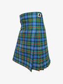 Blue plaid kilt on a white background