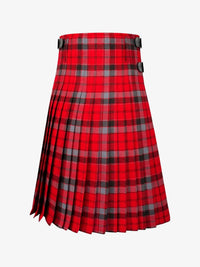 Red and black plaid kilt on a white background