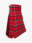 Red and black plaid kilt on a white background