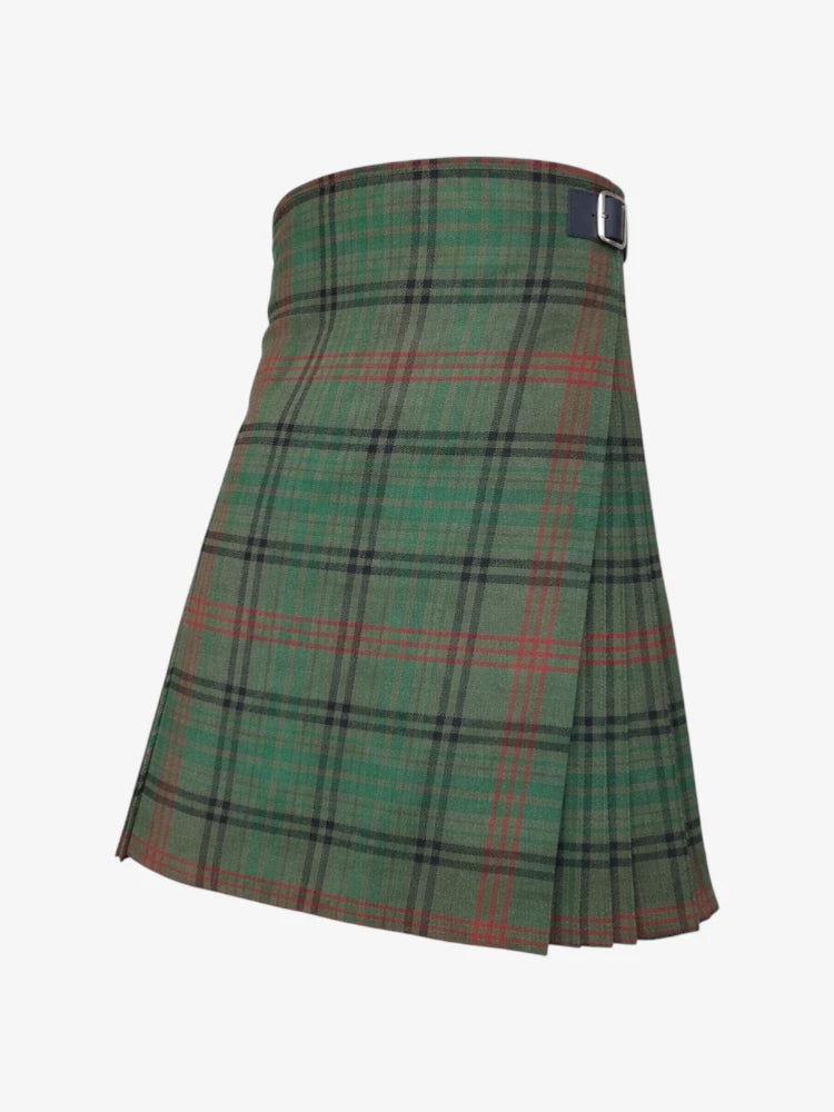 Green plaid kilt on a white background