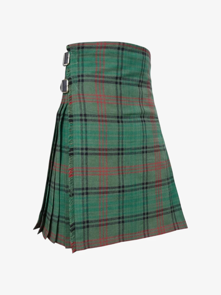 Green plaid kilt on a white background