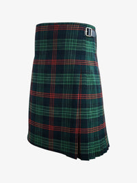 Plaid kilt with a visible buckle on a white background