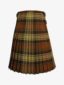 Plaid kilt with brown, red, and black colors on a white background