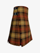 Plaid kilt with a belt on a white background