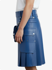 Royal Blue skirt with a front pocket on a white background