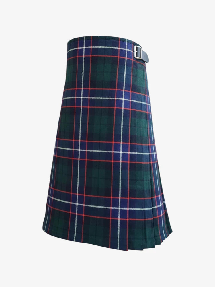 Plaid kilt with a visible belt on a white background