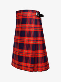 Red and blue plaid kilt on a white background