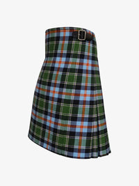 Plaid kilt with a belt on a white background