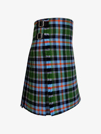 Plaid kilt with a belt on a white background