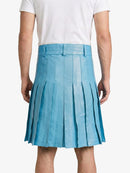Sky Blue Leather Utility Kilt Back