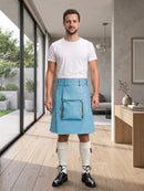 Sky Blue Leather Utility Kilt Front Side