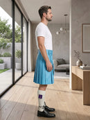 Sky Blue Leather Utility Kilt Right Side