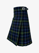 Plaid kilt with a belt on a white background